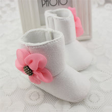 Newborn Baby Girls Big Flower Snow Boots Soft Crib Shoes Toddler Kids Warm Shoes 0-12M NW