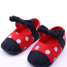 Newborn Baby Girls Polk Dot Bowknot Crib Shoes Infants Walking Shoes 0-12M NW