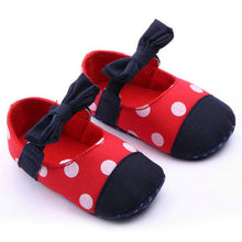 Newborn Baby Girls Polk Dot Bowknot Crib Shoes Infants Walking Shoes 0-12M NW