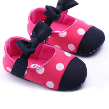 Newborn Baby Girls Polk Dot Bowknot Crib Shoes Infants Walking Shoes 0-12M NW