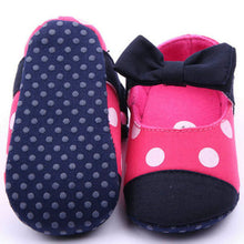 Newborn Baby Girls Polk Dot Bowknot Crib Shoes Infants Walking Shoes 0-12M NW