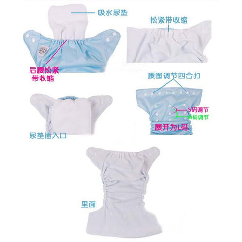 Newborn Reusable Baby Cloth Diaper Nappy Cover Liners inserts 3 Layers HQ NW