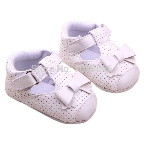 PU Leather Girls Kids Newborn Baby Flat First Walkers Shoes Princess Bow Mary Janes Soft Bottom Prewalker ShoesDrop NW