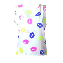 Plus Size 2XL Style Women All-match Chiffon Floral Print Vest Tank Tops Bouse Bottoming Size NW