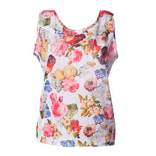 Plus Size 2XL Style Women All-match Chiffon Floral Print Vest Tank Tops Bouse Bottoming Size NW