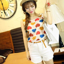 Plus Size 2XL Style Women All-match Chiffon Floral Print Vest Tank Tops Bouse Bottoming Size NW