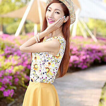 Plus Size 2XL Style Women All-match Chiffon Floral Print Vest Tank Tops Bouse Bottoming Size NW