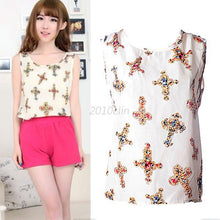 Plus Size 2XL Style Women All-match Chiffon Floral Print Vest Tank Tops Bouse Bottoming Size NW