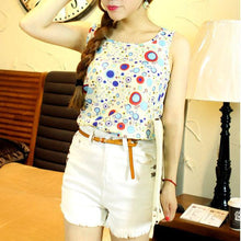 Plus Size 2XL Style Women All-match Chiffon Floral Print Vest Tank Tops Bouse Bottoming Size NW