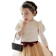 Pretty Girls Kids Baby Long Sleeve Lace Ruffled Collar Cotton Shirts Tops 0-4Y NW