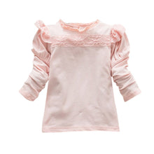 Pretty Girls Kids Baby Long Sleeve Lace Ruffled Collar Cotton Shirts Tops 0-4Y NW