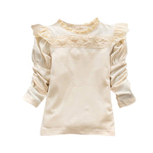 Pretty Girls Kids Baby Long Sleeve Lace Ruffled Collar Cotton Shirts Tops 0-4Y NW