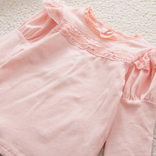 Pretty Girls Kids Baby Long Sleeve Lace Ruffled Collar Cotton Shirts Tops 0-4Y NW