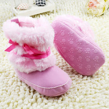 Princess Baby Girls Bowknot Snow Warm Boots Soft Crib Shoes Toddler Fleece Boots NW