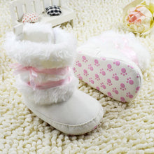 Princess Baby Girls Bowknot Snow Warm Boots Soft Crib Shoes Toddler Fleece Boots NW