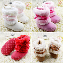 Princess Baby Girls Bowknot Snow Warm Boots Soft Crib Shoes Toddler Fleece Boots NW