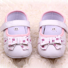Princess Bowknot Flower Baby Shoes Soft Sole Toddler PU Leather Crib Shoes 0-12 NW