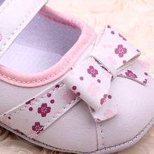 Princess Bowknot Flower Baby Shoes Soft Sole Toddler PU Leather Crib Shoes 0-12 NW