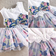 Princess Kid 2-6 Y Girls One Piece Dress Gauze Floral Back Bowknot Tutu Dress NW