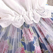 Princess Kid 2-6 Y Girls One Piece Dress Gauze Floral Back Bowknot Tutu Dress NW