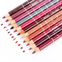 Professional 12pcs Women Beauty Professional Makeup Lipliner Waterproof Lip Liner Pencil Set NW