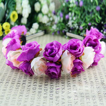 Rose Flower Crown Headbands for Women Wedding Festival Double Row Floral Garland Hairbands NW