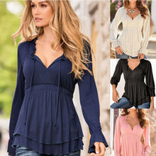 Sexy Fashion Women Loose Cotton lace Tops Long Sleeve Shirt Casual Blouse S-XL NW