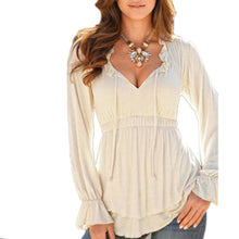 Sexy Fashion Women Loose Cotton lace Tops Long Sleeve Shirt Casual Blouse S-XL NW