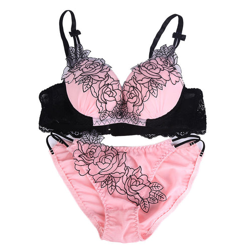 Sexy Women Bra Knickers Panty Underwear Set Embroidery Lace Lingerie Bra Sets NW