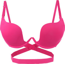 Sexy Women Deep U Low Cut Push Up Bra Backless Invisible Convertible Bra Backless Cloth Open Cup Bra NW