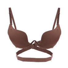 Sexy Women Deep U Low Cut Push Up Bra Backless Invisible Convertible Bra Backless Cloth Open Cup Bra NW