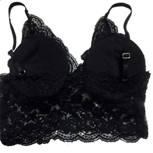 Sexy Women Lace Floral Bralette Bralet Bra Bustier V Neck Crop Top Padded Tank NW