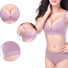 Sexy Women Push Up Wireless Plain fitness Bra 3 4 Coverage Deep-V Modal Bra 4 Colors NW