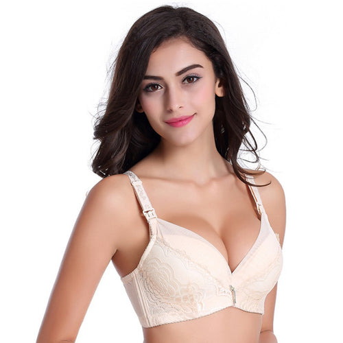 Sexy Women Underwire Lace Bra Pregnant Feeding Push-Up Bras 3 4 Cup B NW