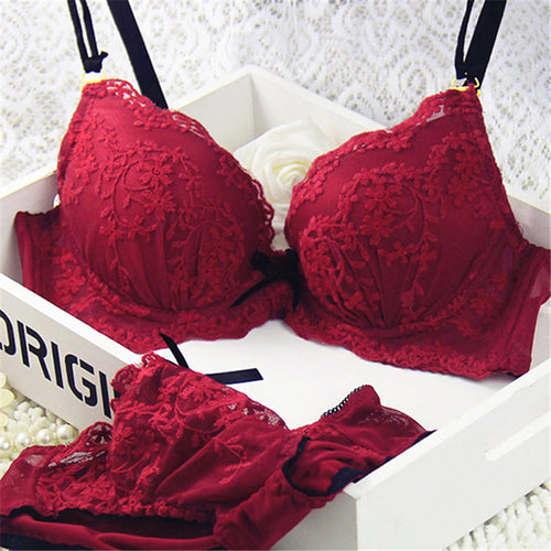 Sexy Women Underwire Push Up Bra Lace Bra Set Outfits Underwear Suits Cup Cup B 32-36 NW