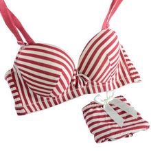 Sexy Women workout Bikini Padded Bra Sets Striped Underwear Push Up BRA Set 32-36 Cup B NW