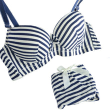 Sexy Women workout Bikini Padded Bra Sets Striped Underwear Push Up BRA Set 32-36 Cup B NW