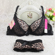 Sexy Womens Lady Girls Cute Underwear Lace Leopard Underwear Push Up Bra Set NW