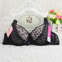 Sexy Womens Lady Girls Cute Underwear Lace Leopard Underwear Push Up Bra Set NW