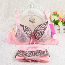 Sexy Womens Lady Girls Cute Underwear Lace Leopard Underwear Push Up Bra Set NW