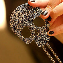 Special Antique Brass Skull Necklace Jewelry Skeleton Pendant Link Chain Women Classical NW