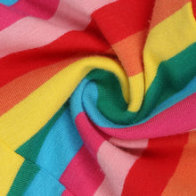 Lovely Cotton Knitted Children Pants Rainbow Striped Boy Girl Trousers Baby Kids Clothing 1-5Y Elastic Leggings NW