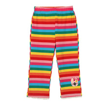 Lovely Cotton Knitted Children Pants Rainbow Striped Boy Girl Trousers Baby Kids Clothing 1-5Y Elastic Leggings NW