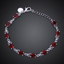 Stunning Solid 925 Silver Beautiful Red Jewelry Fashion Bling Red Bead Bracelet Chain NW