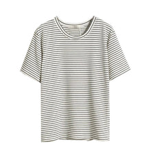 Stylish Women Soft Cotton Short Sleeve T-shirts Striped Tops Casual Shirts NW