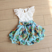 Baby Kids Girls One Piece Dress Lace Floral Chiffon Tutu Dresses Hot NW