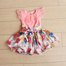 Baby Kids Girls One Piece Dress Lace Floral Chiffon Tutu Dresses Hot NW