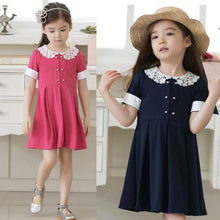 Dress Baby Girls Lace Lapel One-piece Dress Girl Dresses Clothes NW