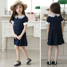 Dress Baby Girls Lace Lapel One-piece Dress Girl Dresses Clothes NW