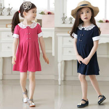 Dress Baby Girls Lace Lapel One-piece Dress Girl Dresses Clothes NW
